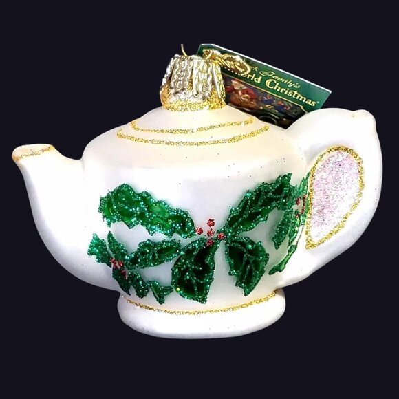 Old World Christmas OWC Blown Glass Katherine's Teapot and Teacup Set with Tags - Picture 15 of 16